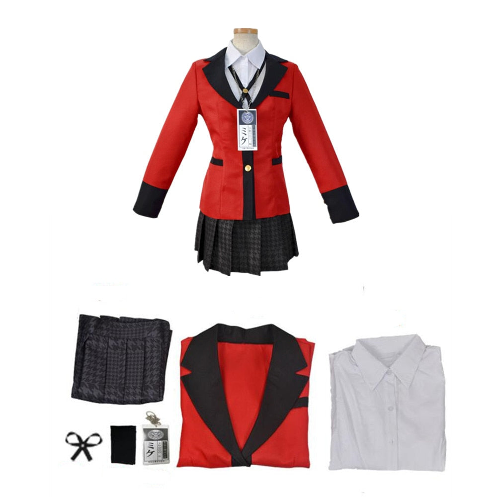 Anime Meari Saotome Kakegurui Compulsive Gambler School Uniforms Set Cosplay Costumes