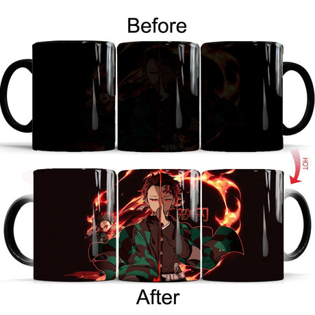 Demon Slayer: Kimetsu No Yaiba Heat Temperature Sensitive Mug Color Changing Cartoon Anime Coffee Mug Cups Drop Shipping Mugs, everythinganimee