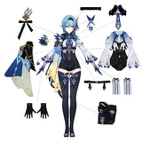 ROLECOS Game Genshin Impact Eula Cosplay Costume Genshin Impact Cosplay Costume Eula Outfit Halloween Cosplay Uniform Full Set, everythinganimee