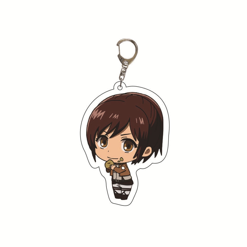 Anime Attack on Titan Q Version Acrylic Keychain Cartoon Printed Anime Figures Pendant Key Chain Cosplay Jewelry Friends Gift