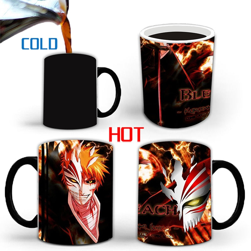 1Pcs New 350ml BLEACH Anime Color Change Mug Milk Coffee Tea Ceramics Cup Best Gift for Children Friends, everythinganimee