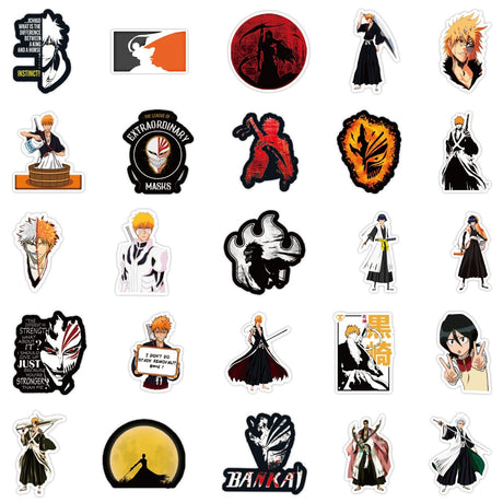 10/30/50pcs BLEACH Japanese Anime Stickers DIY Waterproof Phone Car Skateboard Laptop Luggage Notebook Graffiti Sticker Toy Kid