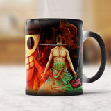 Once Piece Zoro and Luffy Mug 11oz Creative Ceramic Color Changed Magic Coffee Cup Boy Firends Husband Birthday Gift, everythinganimee