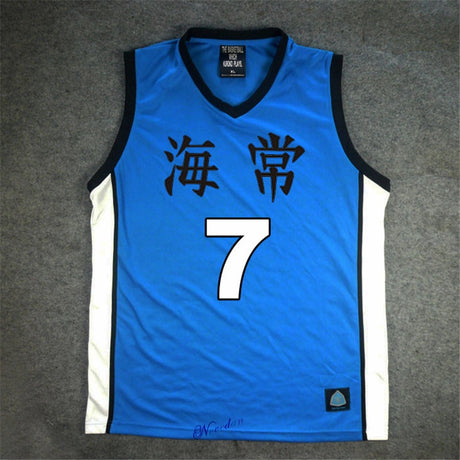 Anime Kuroko no Basuke/Basket Cosplay Kaijo School #7 Kise Ryota Basketball Jersey T Shirt Top Sportswear Uniform Costume, everythinganimee