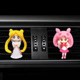 Car Accessories Anime Cartoon Sailor Moon Beautiful Girl Action Figure Ornaments Auto Interior Air Outlet Decoration Girls Gifts, everythinganimee