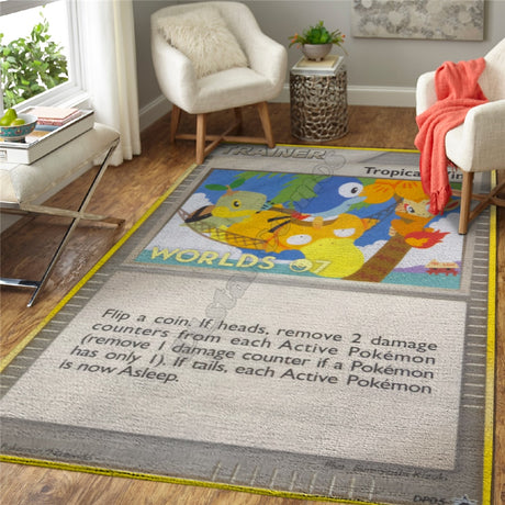 Anime Card Area Rug Gift 3D Printed Room Mat Floor Mat Carpet