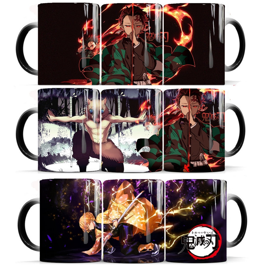 Demon Slayer: Kimetsu No Yaiba Heat Temperature Sensitive Mug Color Changing Cartoon Anime Coffee Mug Cups Drop Shipping Mugs, everythinganimee