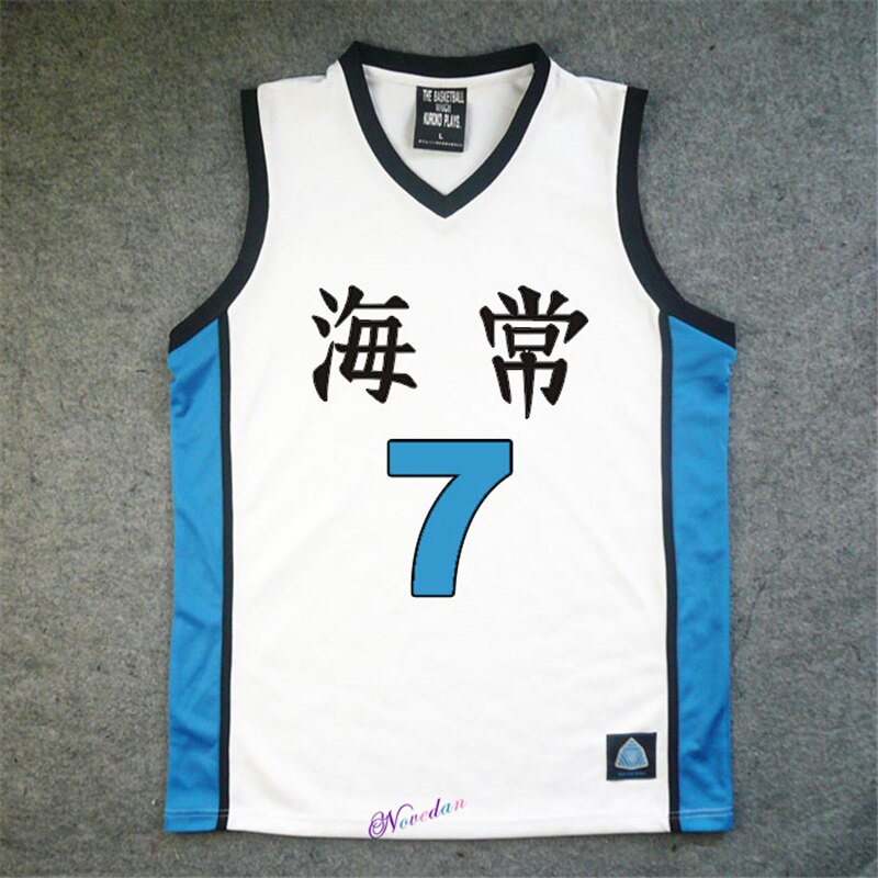 Anime Kuroko no Basuke/Basket Cosplay Kaijo School #7 Kise Ryota Basketball Jersey T Shirt Top Sportswear Uniform Costume, everythinganimee