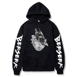 2023 Hot Sale Hooded Dark Berserk Anime Pattern Print Vintage Casual Hoodie Fashion Y2K Sweatshirts Oversized Tops Pullover