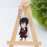 Cute Q Version Characters Keychain Itachi Cartoon Double-Side Acrylic Key Ring Holder Bag Charm Classic Anime Jewelry Teens Gift, everything animee