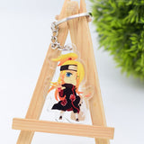 Cute Q Version Characters Keychain Itachi Cartoon Double-Side Acrylic Key Ring Holder Bag Charm Classic Anime Jewelry Teens Gift, everything animee