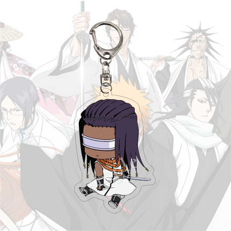 Anime Bleach Acrylic Keychain Fashion Kurosaki Ichigo Ishida Uryuu Kuchiki Rukia Cartoon Figures Key Chain Bag Charm Accessories