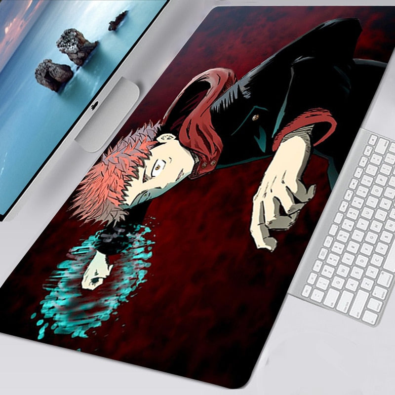 Gaming Mouse Pad Gamer Large Home Keyboard Pad Mouse Mat MousePads Anime Jujutsu Kaisen Anti-slip Gamer Natural Rubber Table Mat, everythinganimee