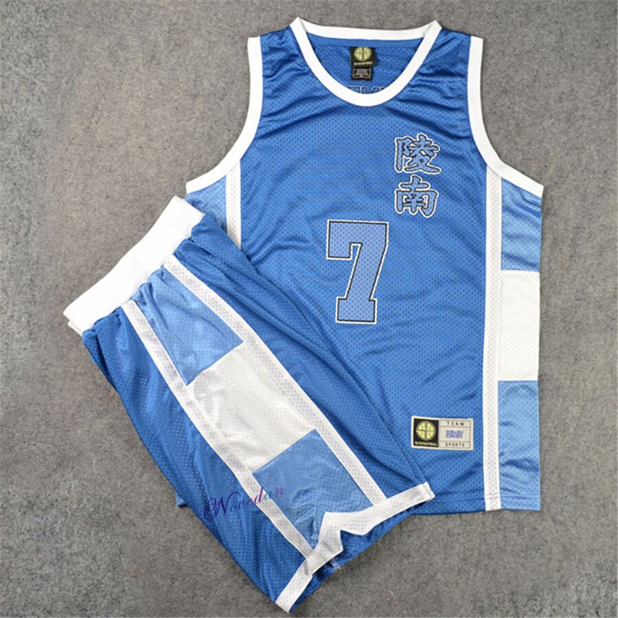 Anime SLAM Slamdunk Cosplay Ryonan School Uniform Basketball Team #7 Akira Sendoh Jersey Men Sportswear T Shirt Shorts Costume, everythinganimee