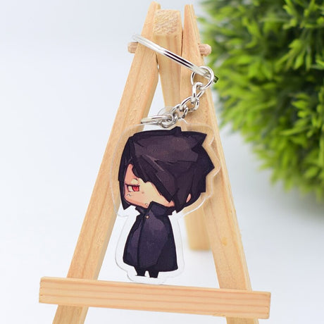 Cute Q Version Characters Keychain Itachi Cartoon Double-Side Acrylic Key Ring Holder Bag Charm Classic Anime Jewelry Teens Gift, everything animee