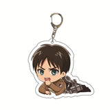 Anime Attack on Titan Q Version Acrylic Keychain Cartoon Printed Anime Figures Pendant Key Chain Cosplay Jewelry Friends Gift