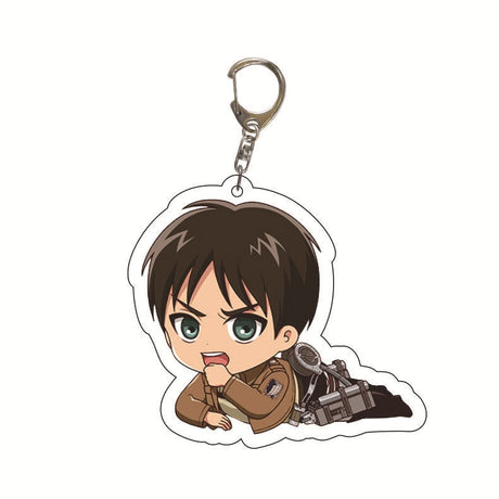 Anime Attack on Titan Q Version Acrylic Keychain Cartoon Printed Anime Figures Pendant Key Chain Cosplay Jewelry Friends Gift