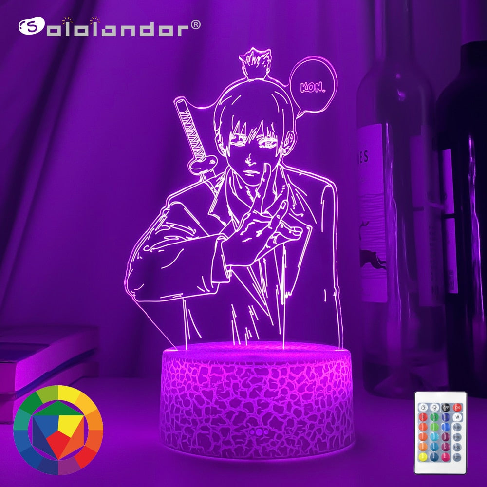 3d Led Night Lamp Anime Chainsaw Man Aki Hayakawa for Bedroom Decor Kids Birthday Gift Manga Chainsaw Man Led Light Bedside