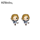 2023 New K-on! Stud Earring Azusa Mugi Acrylic Resin Earrings Epoxy Handmade Jewelry Gifts Girl, everything animee