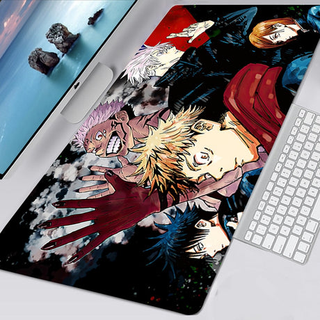 Gaming Mouse Pad Gamer Large Home Keyboard Pad Mouse Mat MousePads Anime Jujutsu Kaisen Anti-slip Gamer Natural Rubber Table Mat, everythinganimee