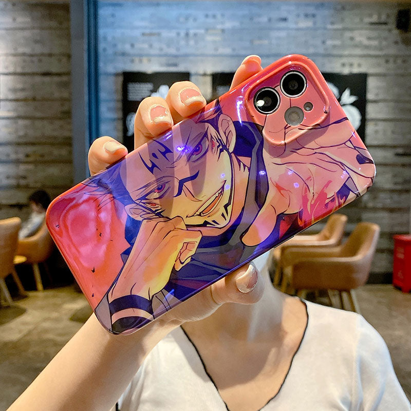 phone case featuring your favorite Jujutsu Kaisen characters, such as Yuji Itadori, Fushiguro Megumi on it. The case is compatible with iPhone 14, 13, 12, 11 Pro, X, Xs Max and XR.