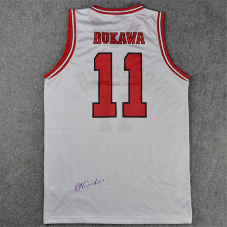 SLAM Cosplay Costume Shohoku Sakuragi Hanamichi School Basketball Jersey Tops T-Shirt Sportswear Uniform Slamdunk White, everythinganimee