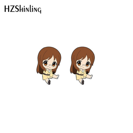 2023 New K-on! Stud Earring Azusa Mugi Acrylic Resin Earrings Epoxy Handmade Jewelry Gifts Girl, everything animee