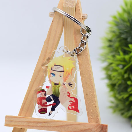 Cute Q Version Characters Keychain Itachi Cartoon Double-Side Acrylic Key Ring Holder Bag Charm Classic Anime Jewelry Teens Gift, everything animee