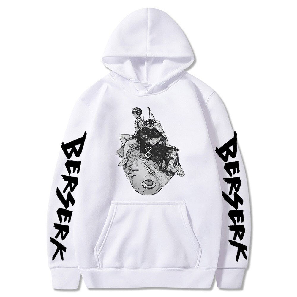 2023 Hot Sale Hooded Dark Berserk Anime Pattern Print Vintage Casual Hoodie Fashion Y2K Sweatshirts Oversized Tops Pullover