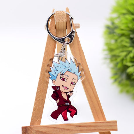 The Seven Deadly Sins Keychain Double Sided Acrylic Cartoon Key Chain Pendant Anime Accessories Keyring Hot Sale, everything animee