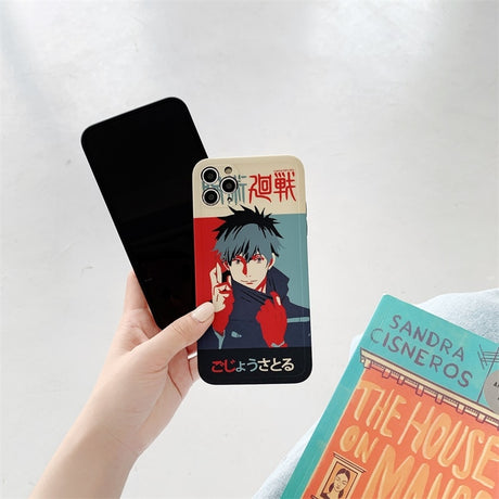 phone case featuring your favorite Jujutsu Kaisen characters, such as Yuji Itadori, Fushiguro Megumi on it. The case is compatible with iPhone 14, 13, 12, 11 Pro, X, Xs Max and XR.