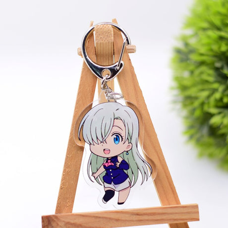 The Seven Deadly Sins Keychain Double Sided Acrylic Cartoon Key Chain Pendant Anime Accessories Keyring Hot Sale, everything animee