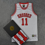 SLAM Cosplay Costume Shohoku Sakuragi Hanamichi School Basketball Jersey Tops T-Shirt Sportswear Uniform Slamdunk White, everythinganimee