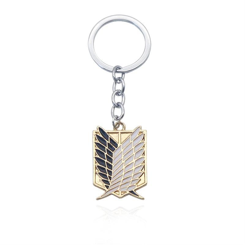 Shingeki No Kyojin Attack On Titan Keychain Wings of Liberty Freedom Scouting Legion Eren Keyring Key Holder