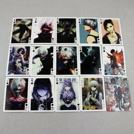 Poker Cards Playing Cards Colorful Printed With Kaneki Ken of Anime Tokyo Ghoul, Natsume Yuujinchou, HITMAN REBORN, Korosensei, attack on titan, CODE GEASS, fate 1 and Sora no otoshimono collective Accessories,everythinganimee