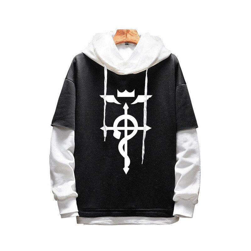 Anime Fullmetal Alchemist Cosplay Hoodie Edward Elric Costume Hooded Autumn Spring Sweatshirt Coat, everythinganimee