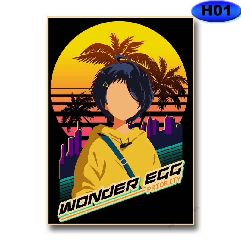 Hot Anime Wonder Egg Priority Posters Home Decor Retro Kraft Paper Poster Wall Sticker Living Room Bar Cafe Decoration Pictures, everythinganimee