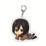 Anime Attack on Titan Q Version Acrylic Keychain Cartoon Printed Anime Figures Pendant Key Chain Cosplay Jewelry Friends Gift