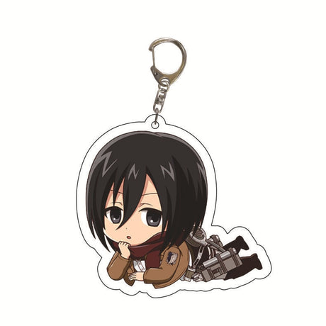 Anime Attack on Titan Q Version Acrylic Keychain Cartoon Printed Anime Figures Pendant Key Chain Cosplay Jewelry Friends Gift