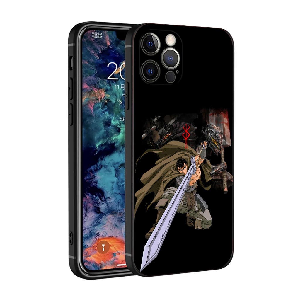 Berserk anime phone cases for iPhone 14, 12, 11, 13 Pro Max, X, Xr, Xs Max, 6, 6s, 7, 8 Plus and 12, 13 Mini. Durable and stylish protection for your phone while showing off your love for the series.