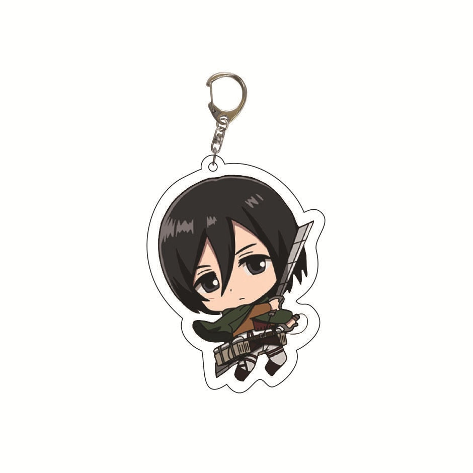 Anime Attack on Titan Q Version Acrylic Keychain Cartoon Printed Anime Figures Pendant Key Chain Cosplay Jewelry Friends Gift