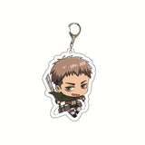 Anime Attack on Titan Q Version Acrylic Keychain Cartoon Printed Anime Figures Pendant Key Chain Cosplay Jewelry Friends Gift