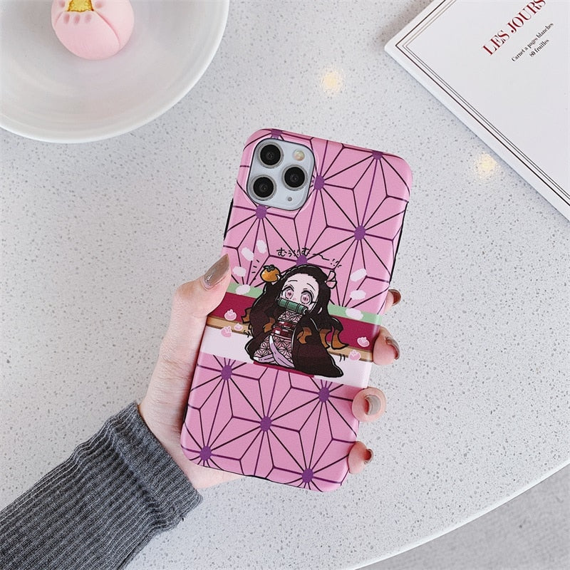 Get the cutest phone protection with our Demon Slayer anime phone case for iPhone 11, 12, 13, Pro, 7, 8 Plus, X, XR, XS Max. Show off your love for the series with this soft TPU cover featuring the iconic characters from Kimetsu No Yaiba. Shop now on our website!