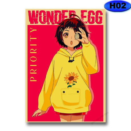 Hot Anime Wonder Egg Priority Posters Home Decor Retro Kraft Paper Poster Wall Sticker Living Room Bar Cafe Decoration Pictures, everythinganimee