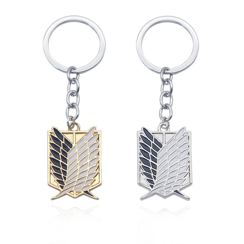 Shingeki No Kyojin Attack On Titan Keychain Wings of Liberty Freedom Scouting Legion Eren Keyring Key Holder