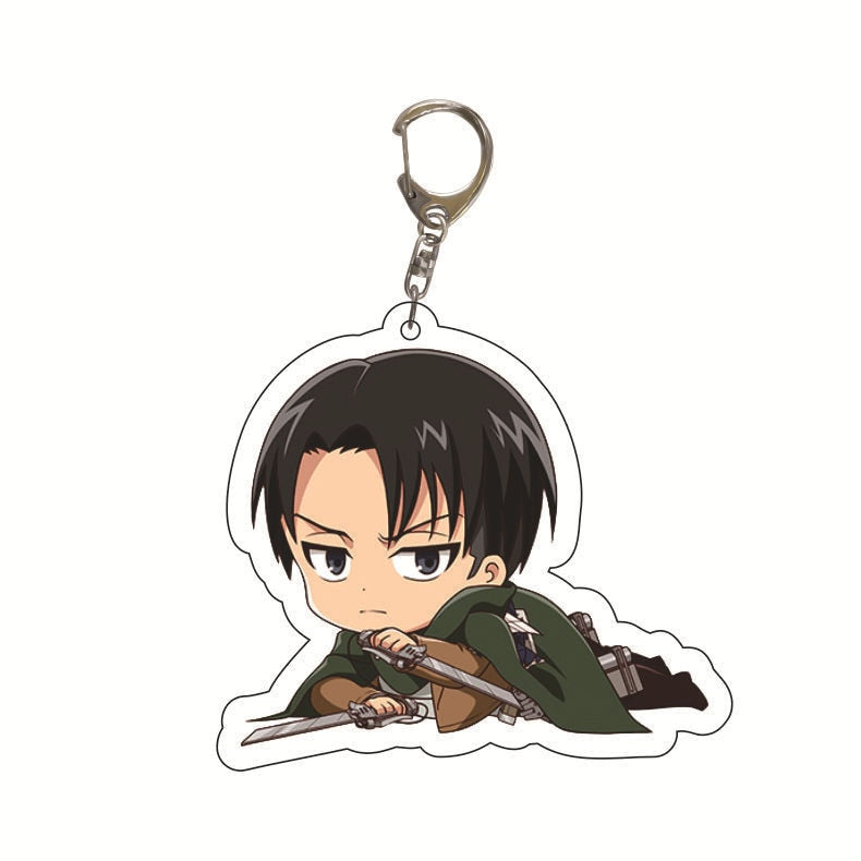 Anime Attack on Titan Q Version Acrylic Keychain Cartoon Printed Anime Figures Pendant Key Chain Cosplay Jewelry Friends Gift