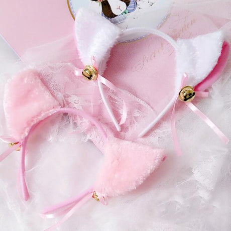 3 Colors Beautiful Masquerade Halloween Cat Ears Cosplay Cat Ear Anime Party Costume Bow Tie Bell Headwear Headband Anime