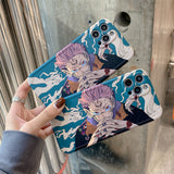 phone case featuring your favorite Jujutsu Kaisen characters, such as Yuji Itadori, Fushiguro Megumi on it. The case is compatible with iPhone 14, 13, 12, 11 Pro, X, Xs Max and XR.