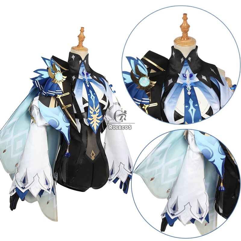 ROLECOS Game Genshin Impact Eula Cosplay Costume Genshin Impact Cosplay Costume Eula Outfit Halloween Cosplay Uniform Full Set, everythinganimee