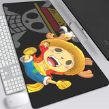 One Piece anime gaming mouse pad - large cartoon rubber pad with lock edge for PC, keyboard & computer. Perfect for gamers & anime fans.